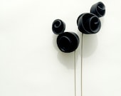 minimal chic polymer clay flower pin, ''double roses pin'' made to order