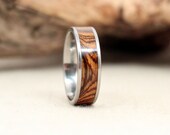 Size 8.5 - Titanium and Mexican Bocote Wooden Ring Titanium Ring