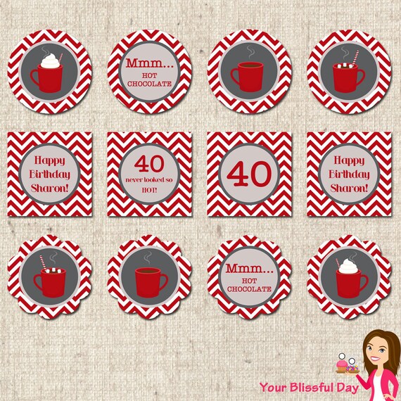 PRINTABLE Hot Chocolate Party Circles Il_570xn