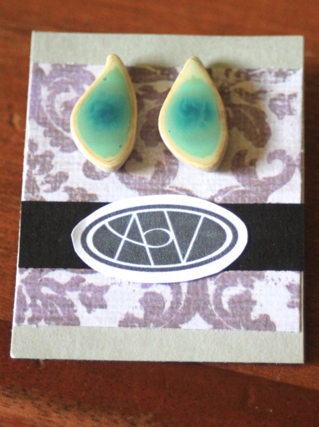 Ceramic Leaf Stud Earrings