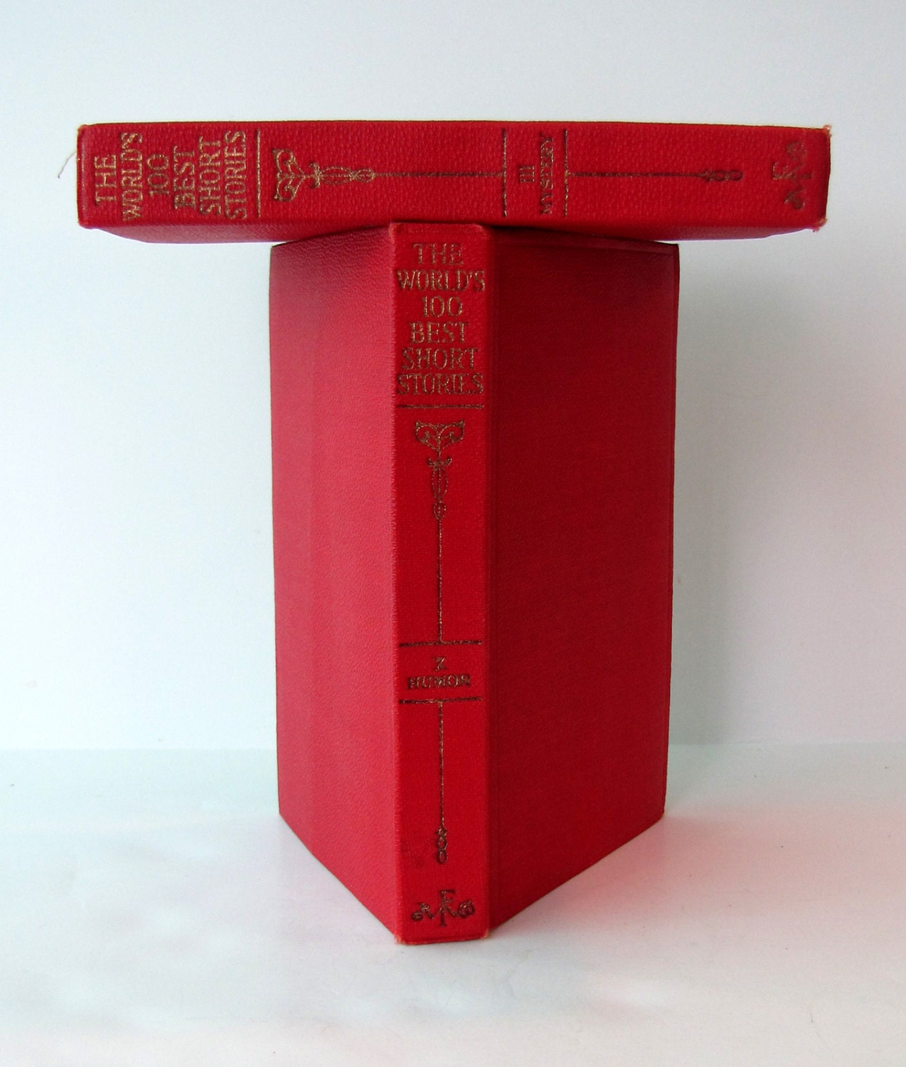 Vintage 1927 The Worlds One Hundred Best Short Stories, Set of 2 Miniature Books by Funk & Wagnall