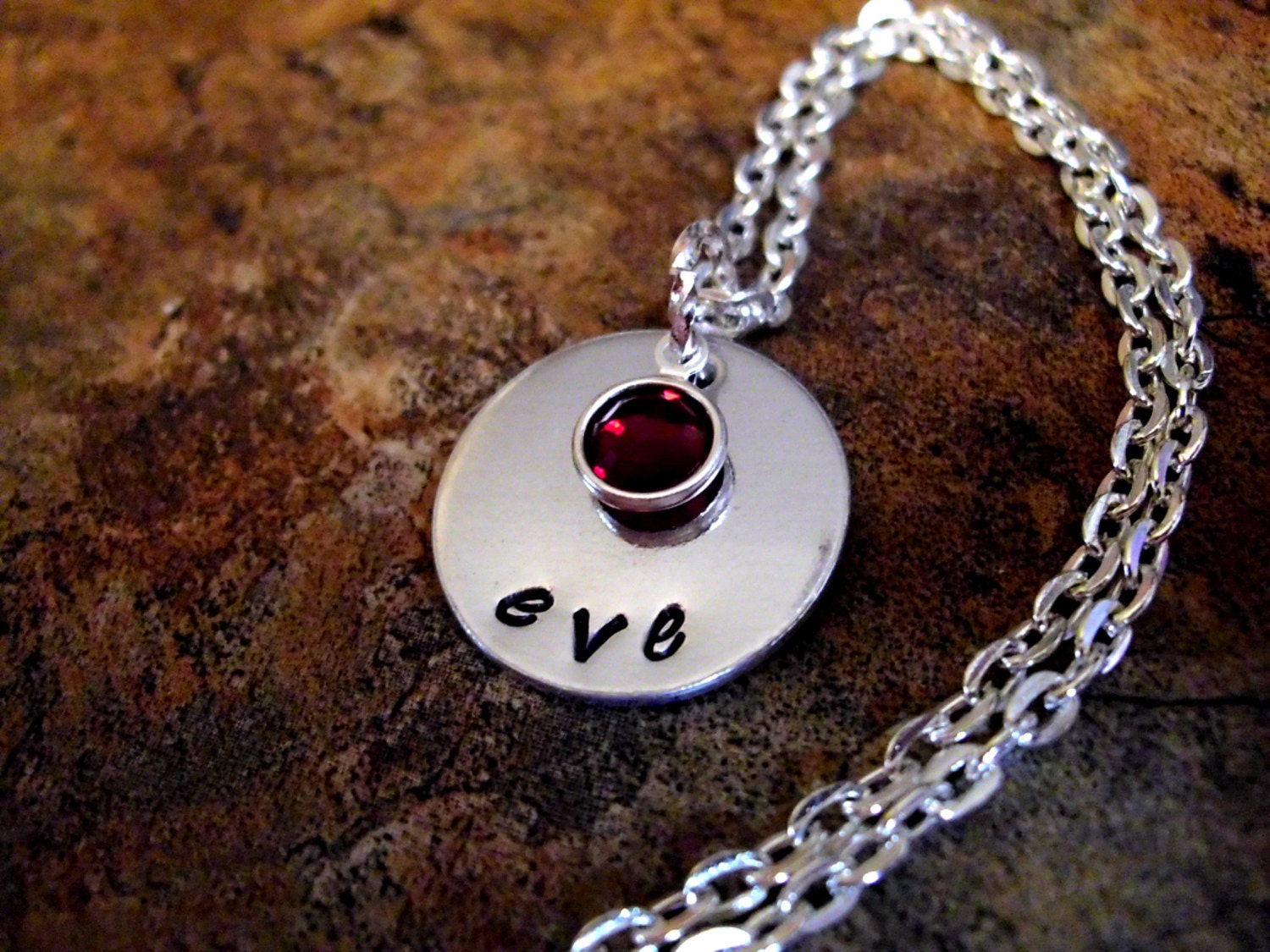 Personalized Jewelry, Hand Stamped Jewelry, Personalized Necklace, Birthstone Necklace, Name Necklace