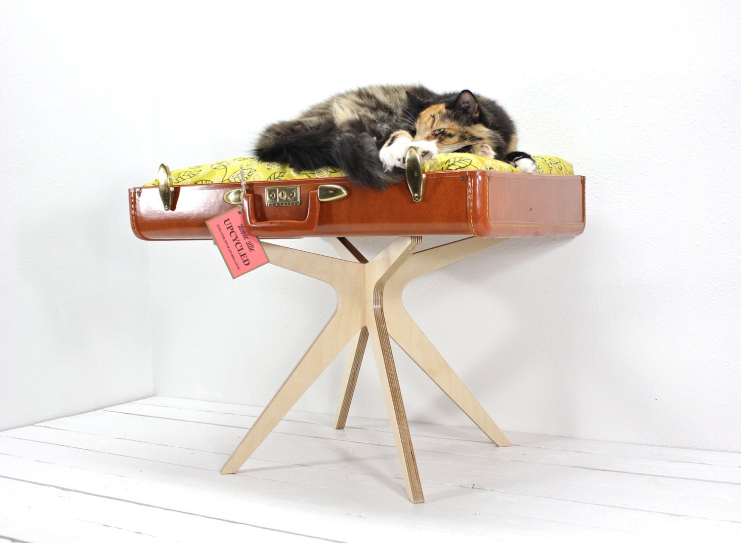 Large Upcycled Pet Bed - Handmade - MCM