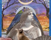 The High Priestess Sibylline Tarot Art Giclée Print 5 x 7" Matted