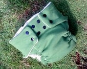 large northwest green organic cotton fitted diaper