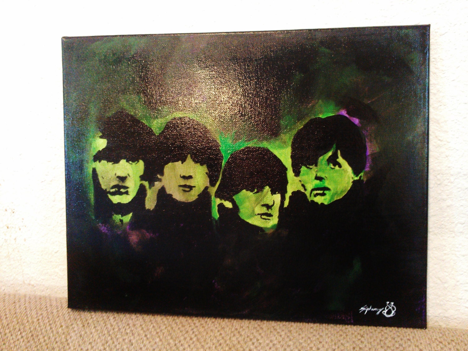 Beatles Art Wall Decor Acrylic Canvas Painting Original Portrait 11 x 14