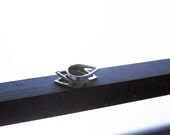 Modern Ring, Teardrop Ring, Esoteric, Minimalist -- Twin Peaks Ring in Brass or White Brass