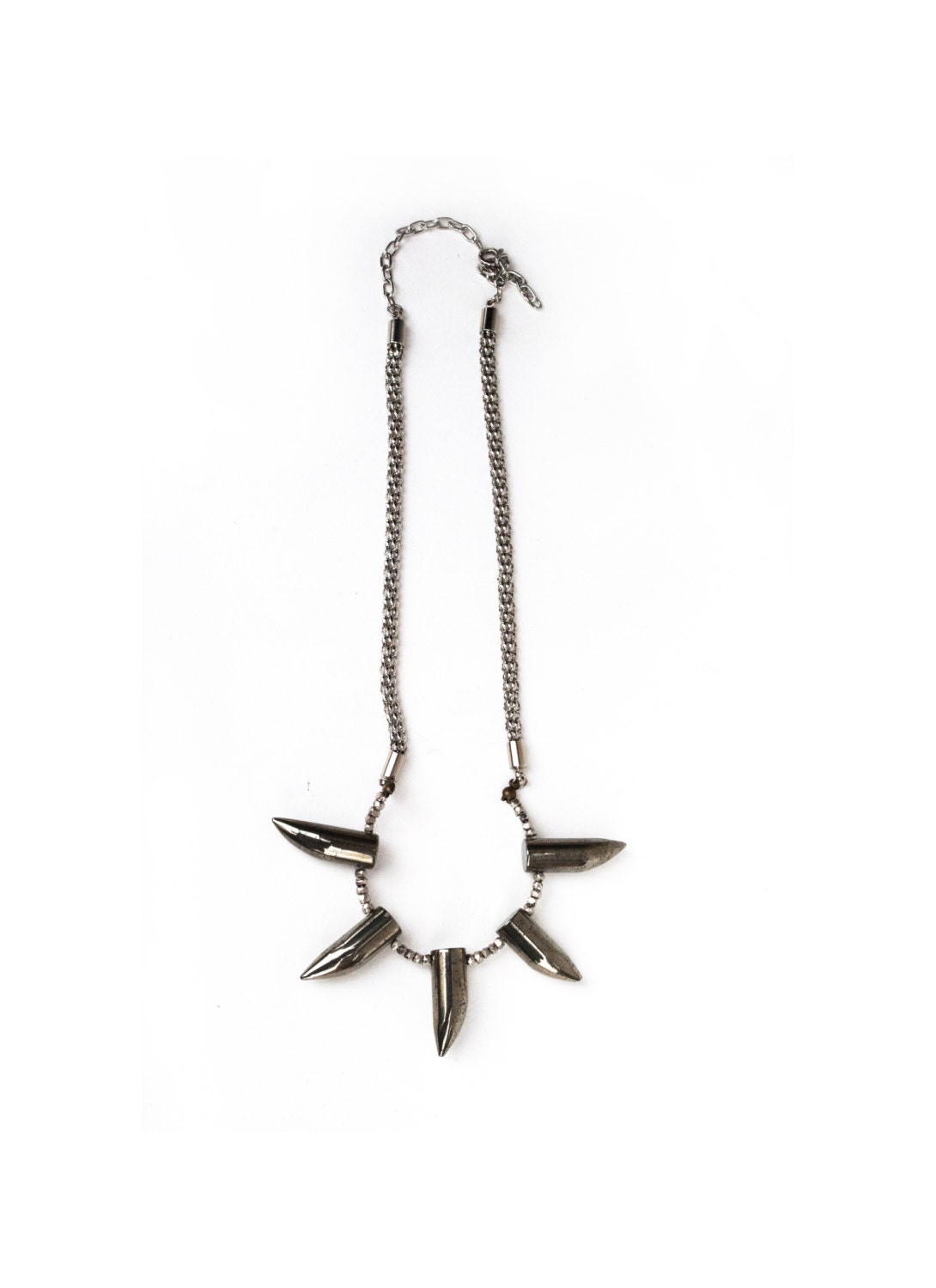 Pyrite Horn Bib Necklace - Freja Necklace