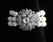 Bridal Bracelet, Pearl Wedding Cuff, Wedding Jewelry, Bridal Jewelry, Bridesmaid Bracelet, AIMEE