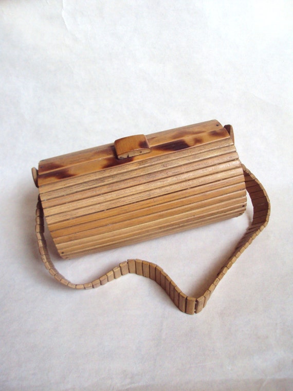 1950s 60s Bamboo box handbag