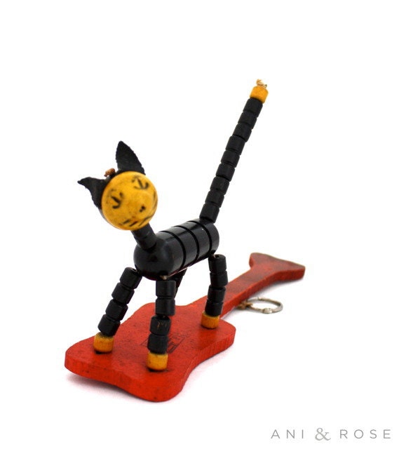 Vintage Fisher Price FELIX the Cat Pop-Up Kritter Wood Toy