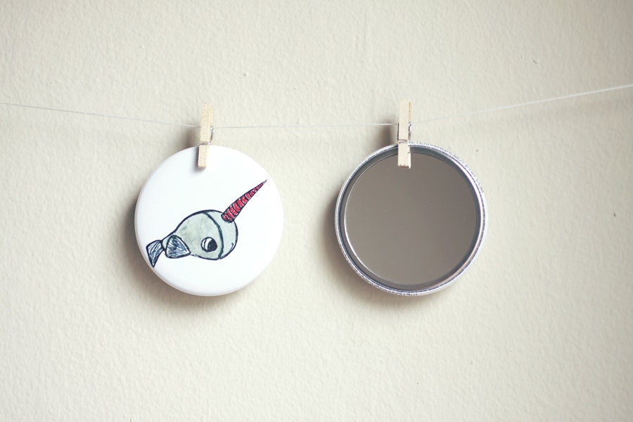 Pocket Mirror - Little Narwhal