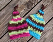 Knit Newborn Hat, Twin Set Newborn Hats, Newborn Photography Prop Set