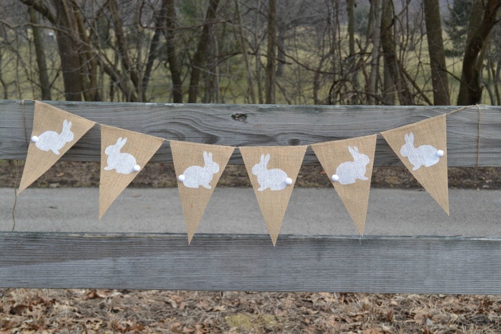 Bunny Banner .. Burlap Banner .. Easter Banner .. Easter Decoration