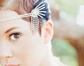 Lucky Stars, Rhinestone and Feather Headpiece
