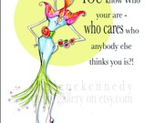 Uplifting woman humor 5x7 print