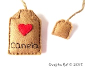 Tea bag bookmark, felt - Cinnamon