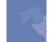 Bleu 8x10 cute peeking kitten print