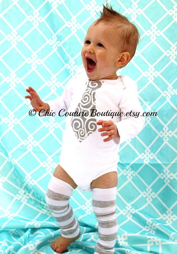 Necktie Tie Onesie and Leg Warmers / Leggings SET.   Spring, Baby Boy, Birthday, Summer Wedding, Easter wedding