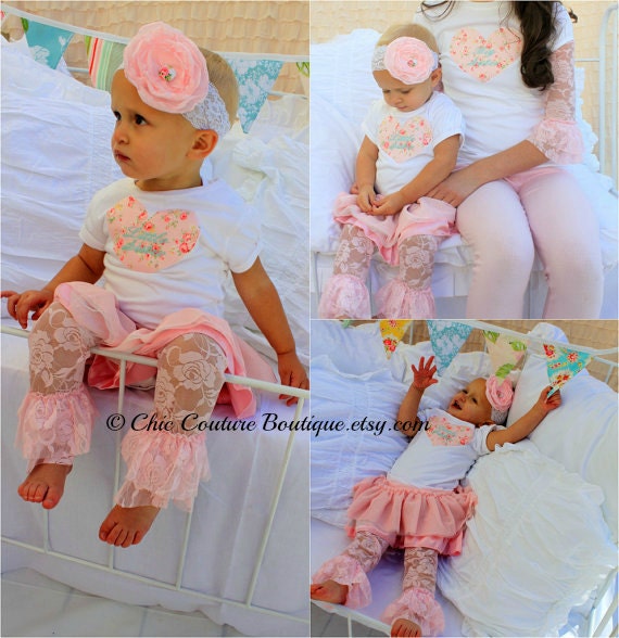 Little Sister, Big Sister, Je T'aime Or ANY Name Baby Girl Personalized Heart Onesie or T-Shirt.  Sweet I Love You French Paris Style Tee.