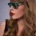 1950s sunglasses . mid century dark cyan italian sunglasses . Cosi Bella
