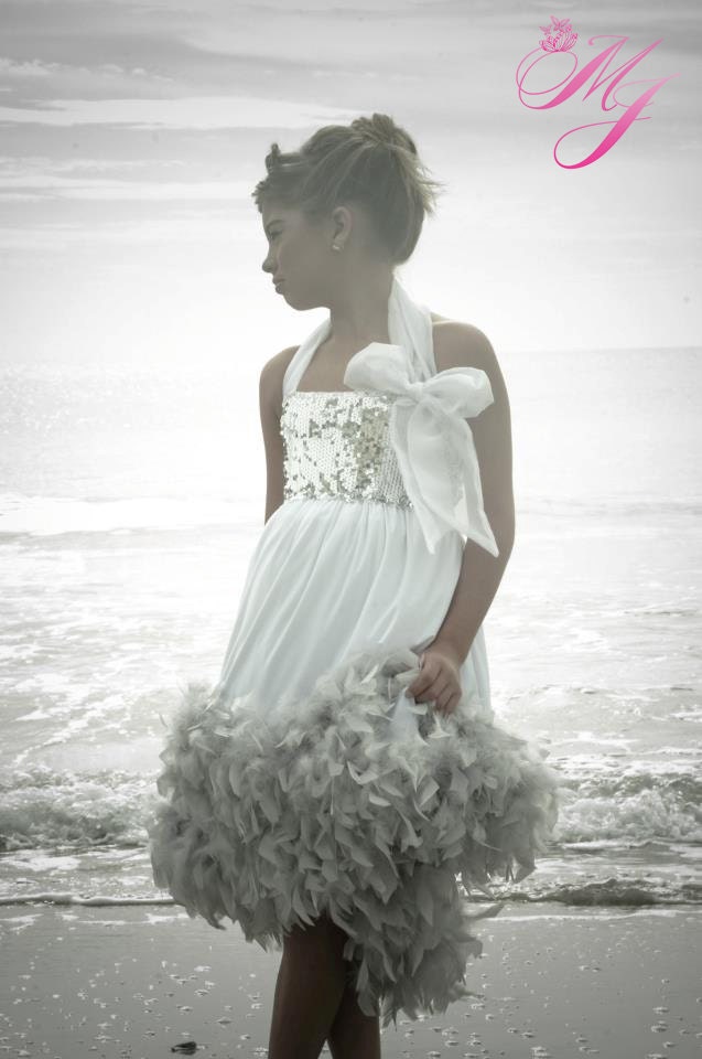 Ritz Gliz and Glamour Stunning Girls Feather Dress