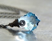 Blue Baroque Swarovski Crystal Pendant Necklace