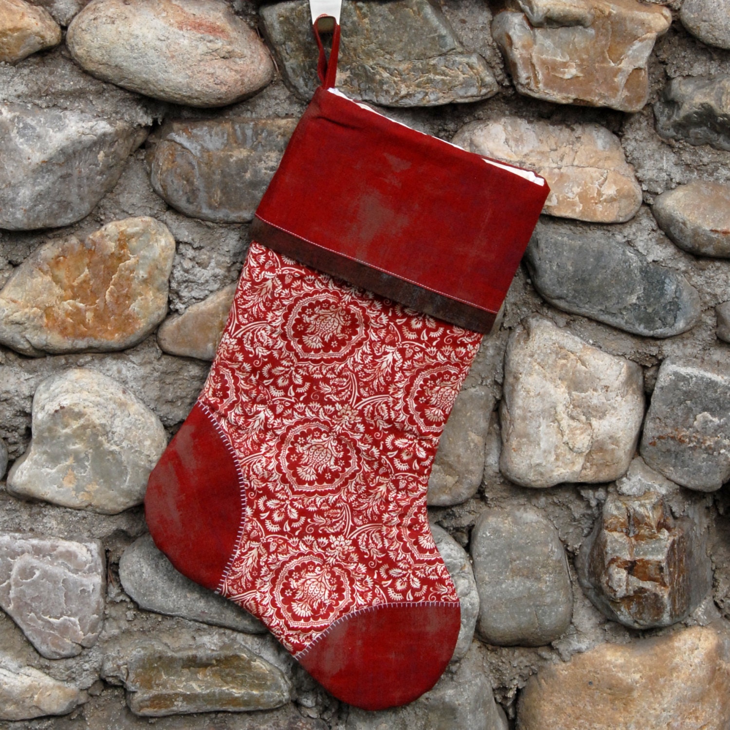 Handmade, Personalized Christmas Stockings from the Classic Collection by Yards and Yards