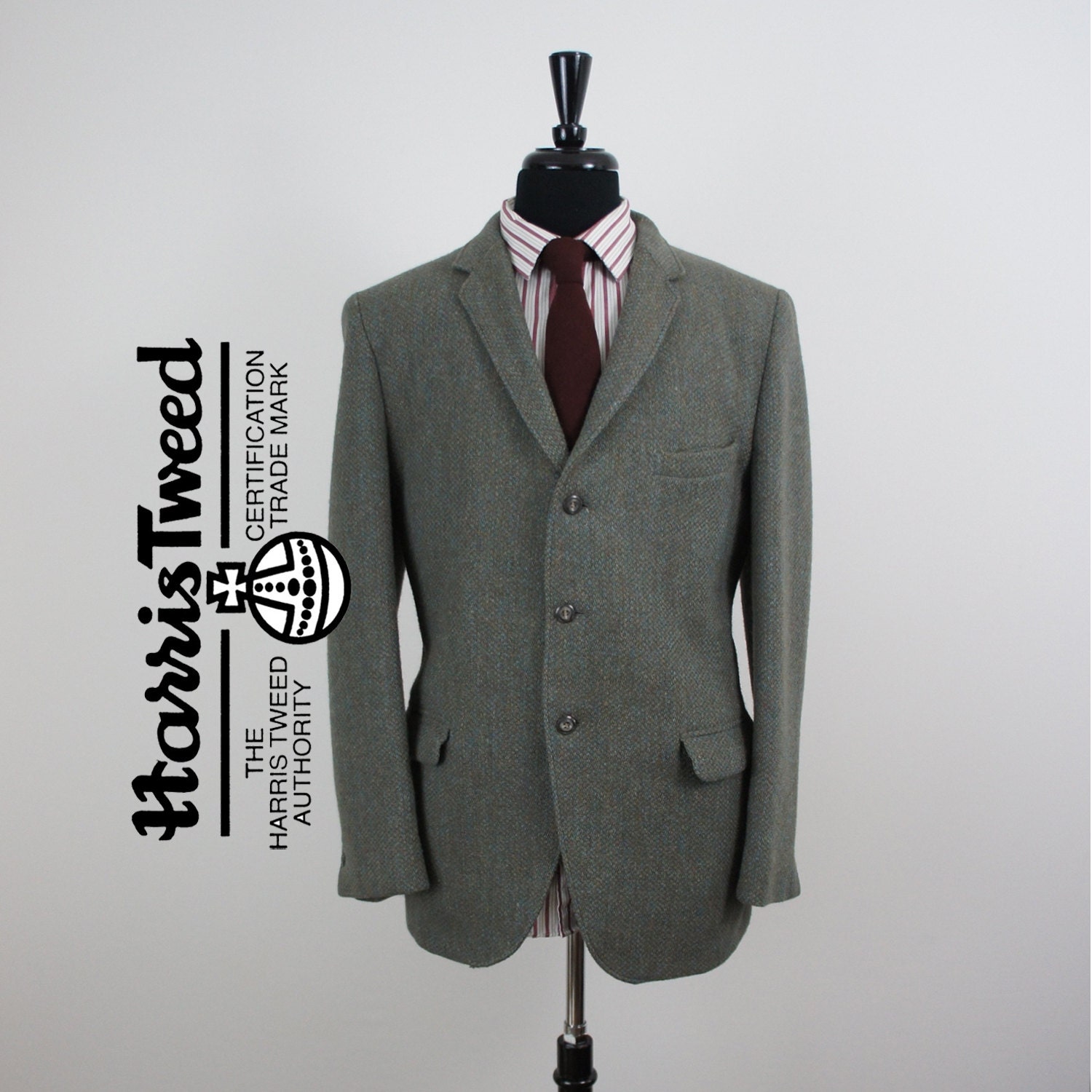 Vintage 1960's Harris Tweed Roger Keith Co. Wool Jacket - US/UK 44 - Large
