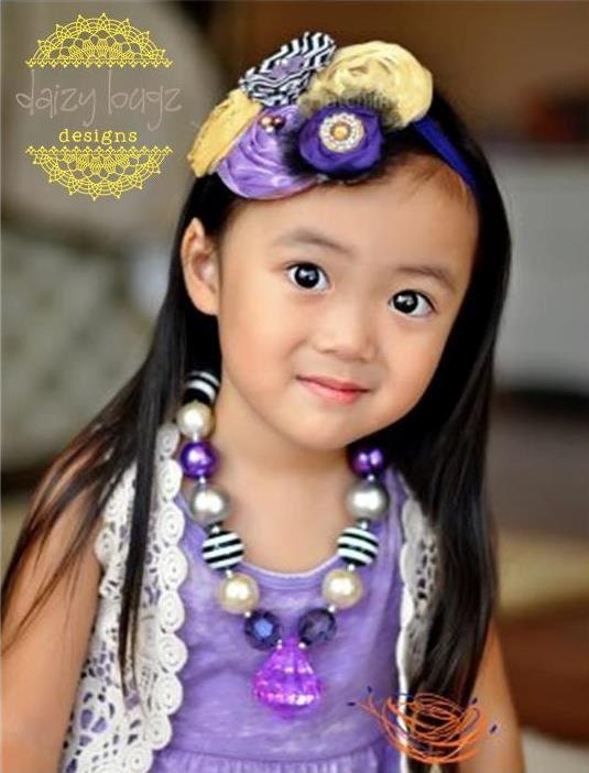 Plum Perfect Bubblegum Bead Children's Necklace