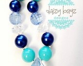 Ocean Blue-Children's Chunky Bubblegum Bead Necklace