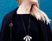 Horn & Shell Art Deco Fan Necklace
