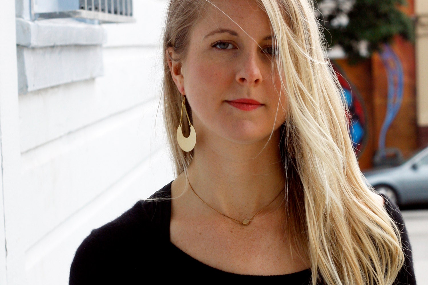 Crescent Moon Statement Earrings