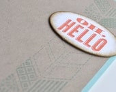 Oh Hello Stamped Card with Chevron Pattern