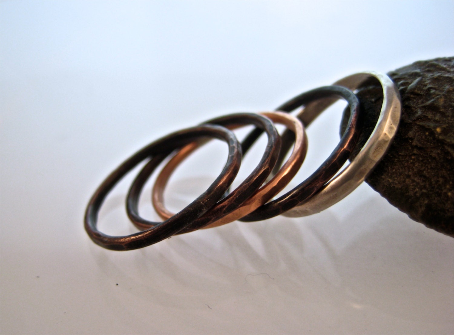 Mixed Metal Stacking Rings In Copper And Silver Made To Order