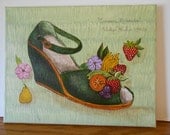 The Carman Miranda Heel - Art Print -  8" x 10" - 1940's Historical Art