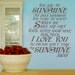 You are My Sunshine - Vinyl Wall Decal Sticker Art - Typography Wall Art