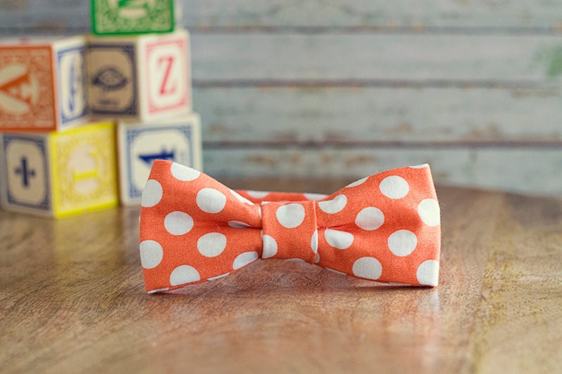 orange polka dot bow tie for newborn/toddler/child : The Jonah