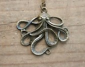 Blue and Bronze Octopus Necklace