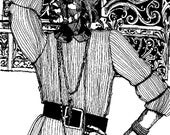 B&W Fashion Illustration - Pin Striped by Paul Nelson-Esch