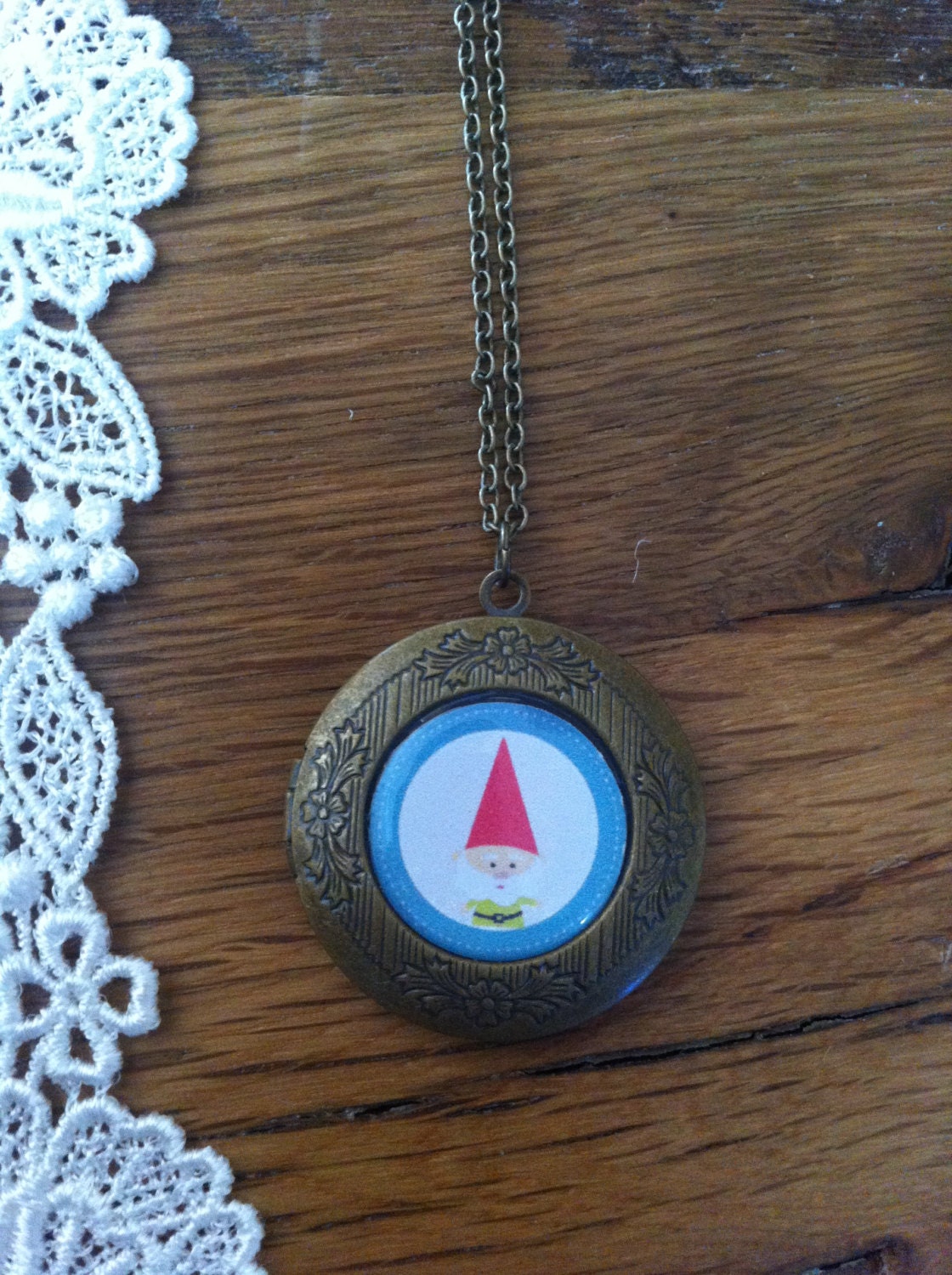 Gnome Bronze Round Locket