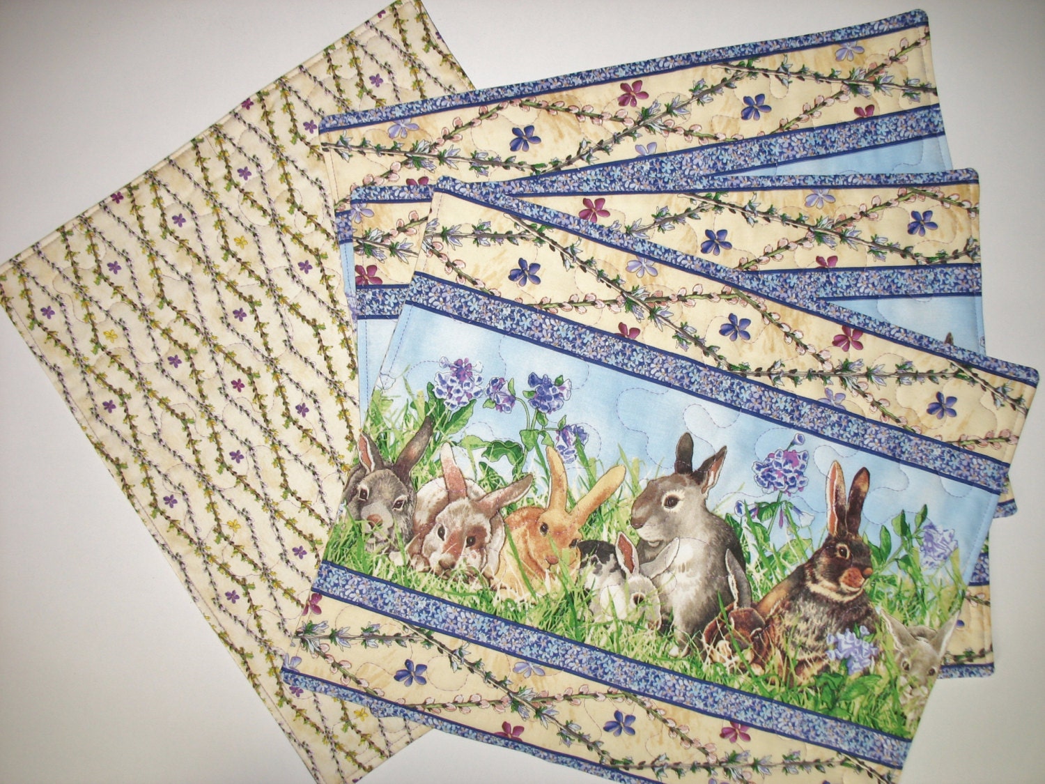 Bunny Place Mats Quilted Set of 4