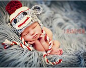 Newborn Baby Boy Photo Prop Sock Monkey Hat