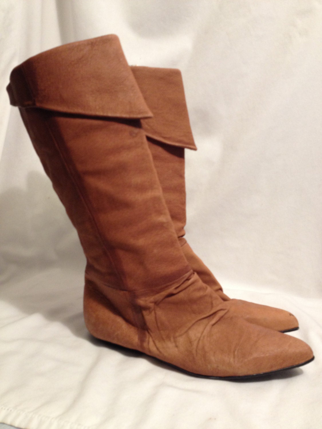 Vintage Brown Leather Boots Size 5