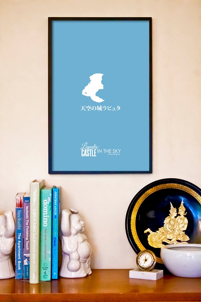 Castle in the Sky // Minimalist Cloud City Movie Poster // 11x17 Miyazaki and Ghibli Art Print