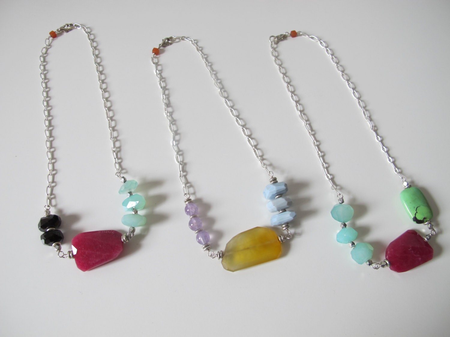 Lydia Necklace - Iris - Funky Bright Colors Chain Necklace
