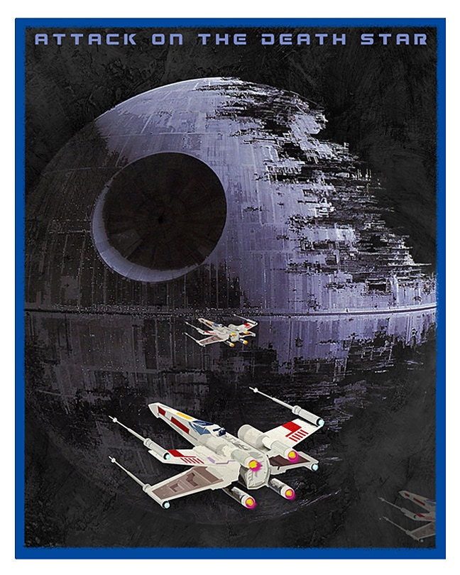 Star Wars - Attack on the Death Star - 8"x10" print - Star Wars print