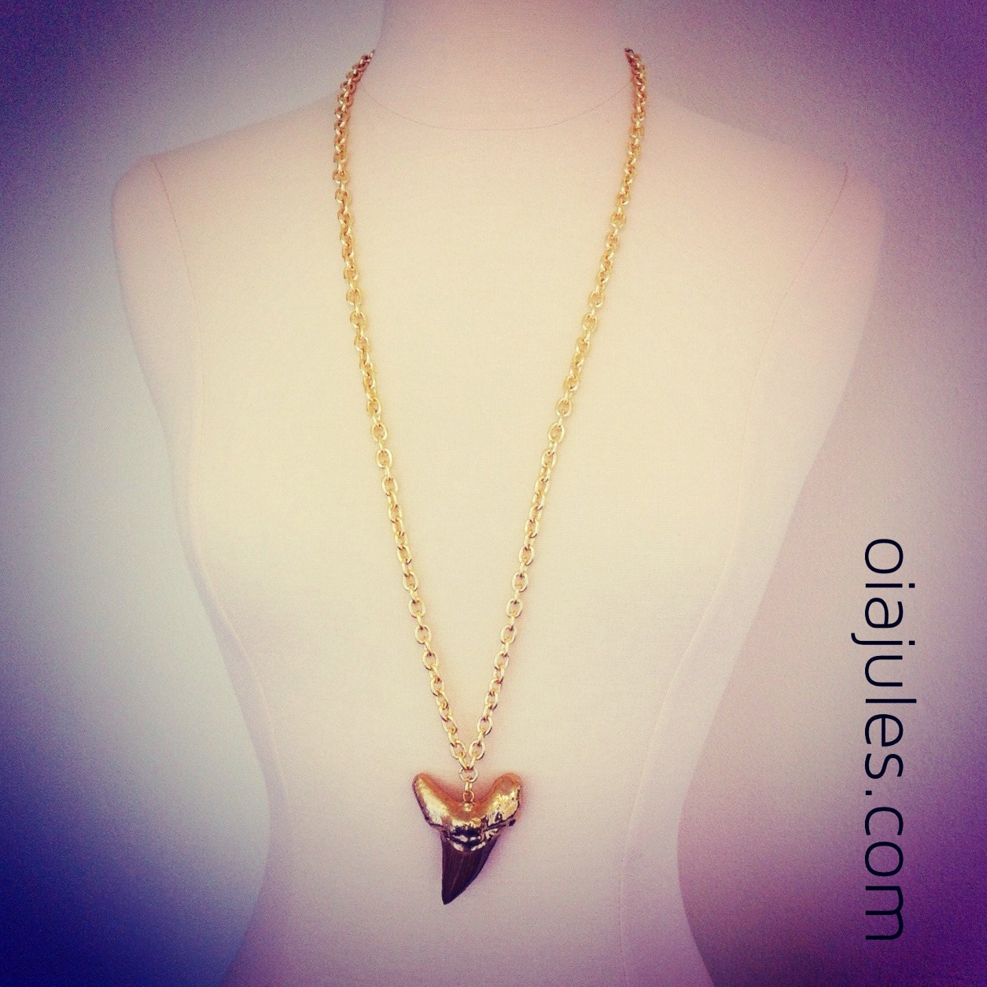 Giant Gold Dipped Shark Tooth Pendant