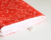 Robots and Spaceships Burp Cloth  Baby Boy Gift  Ready to Ship