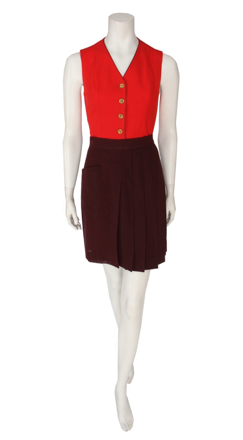 1980s Karl Lagerfeld Linen Pleated Skirt